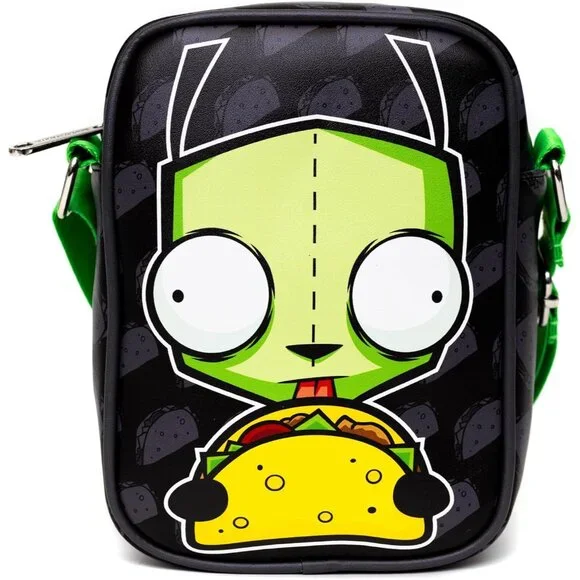 Nickelodeon Invader Zim GIR Taco Print Vegan Leather Crossbody Bag