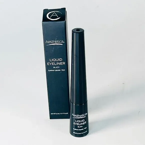 Aesthetica Felt Tip Liquid Eyeliner Pen Smudge Proof Jet Black .11oz 3.2ml NIB