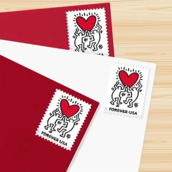 100 Love Keith Haring 2025 Forever Postage Stamps‎ USPS Wedding Party Invitation