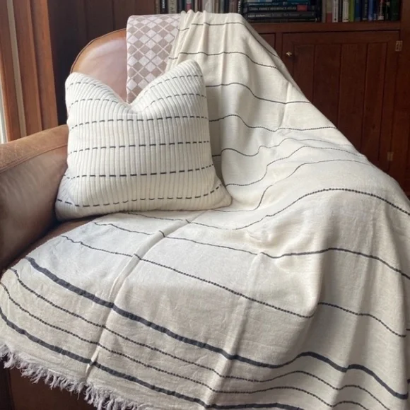 Down Feather Pillow Aztec Dash Cashmere Feel Knit Full Zip Pillow Cover Sample