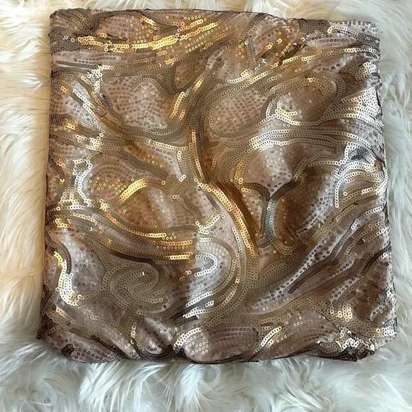 Kenneth Cole Reaction Home Rose Gold Sequin Pillow Covers, Set of 2 | SZ 15 x 15