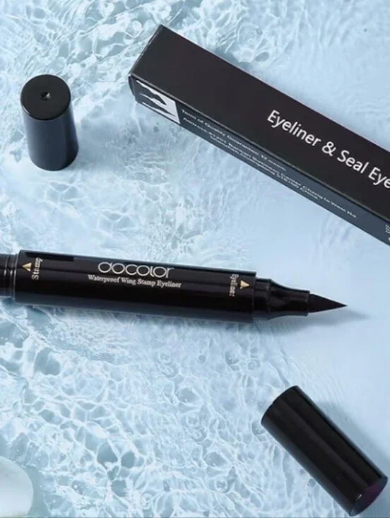 iquid Winged Eyeliner Stamp Pen Set Double Headed Waterproof Black