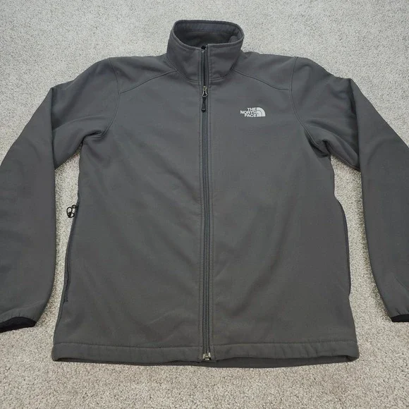 The North Face Mens Apex Bionic Softshell Jacket Gray Full‎ Zip Fleece Lined M