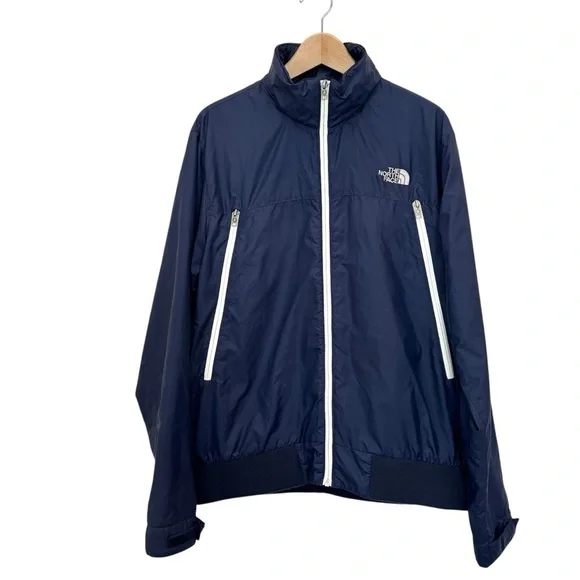 The North Face Diablo Windbreaker Jacket Men’s Large Navy Packable Hood Golf