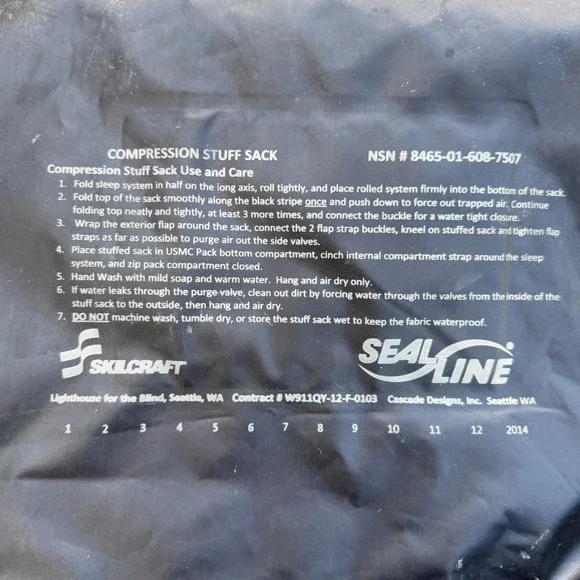 Sealline Skilcraft USMC Compression Stuff Sack Waterproof Dry Bag NSN