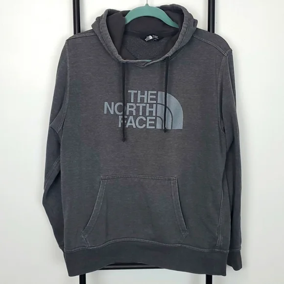 The North Face men’s logo hoodie graphics gray size M