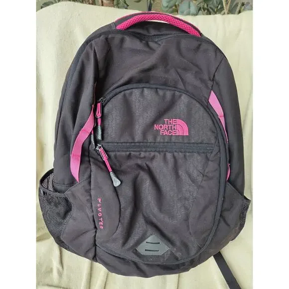 THE NORTH FACE PIVOTER 27L LAPTOP BACKPACK BLACK PINK NF0A3VXD