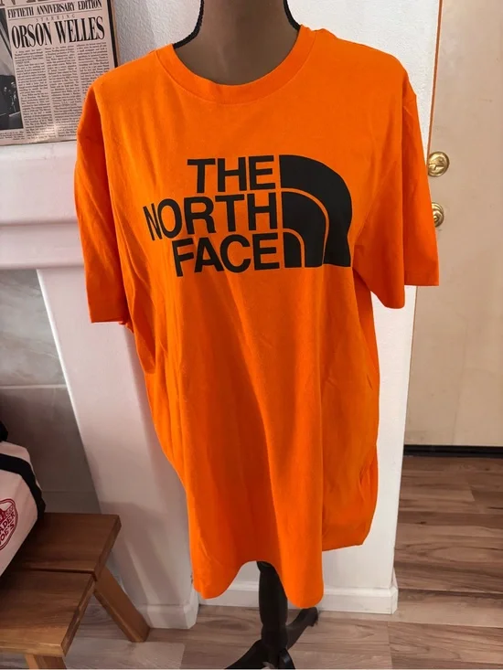 The North Face Bright Orange Tee with Black Logo NWT SZ L.