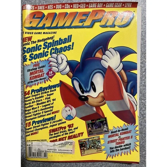 GamePro Magazine Volume 5 Number 11 Sonic Spinball Cover