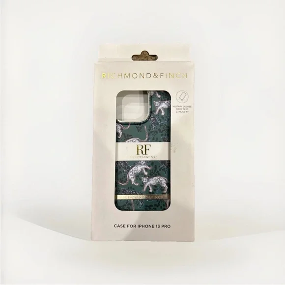 Richmond & Finch Leopard Print Green and White iPhone 13 Pro Case