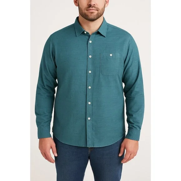 The North Face Mens XL Long Sleeve Button Up Casual Shirt Teal‎ Blue