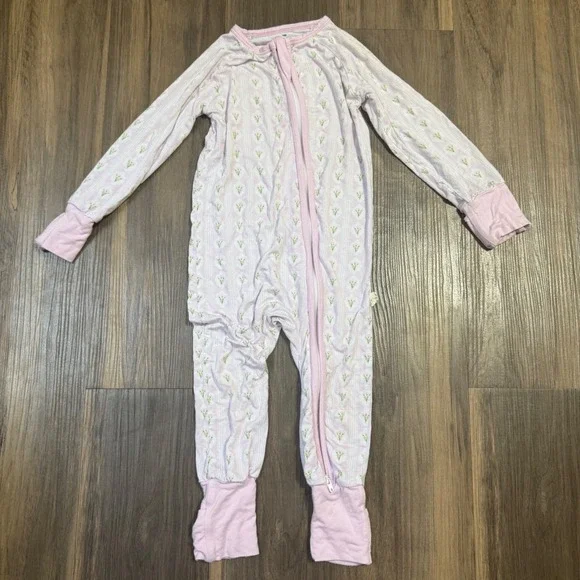 Baby Girl 18-24 Months Pink Floral‎ Bamboo Zippy Feminine Coquette Whimsical
