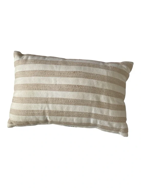 Striped Beige and Cream Lumbar Pillow