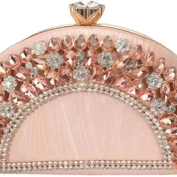 Rhinestone Clutch Purse Women Elegant Evening Bag Crossbody Wedding Party