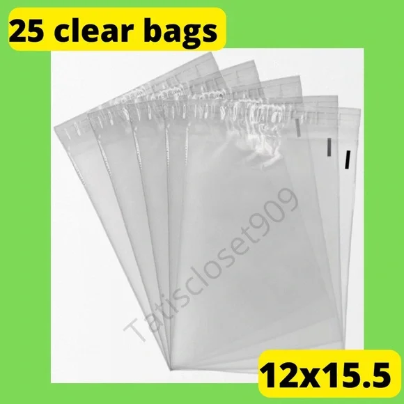25 12x15.5 clear storage self seal bags