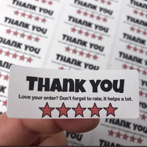 90 thank you don’t forget to rate stickers 1x2 5/8