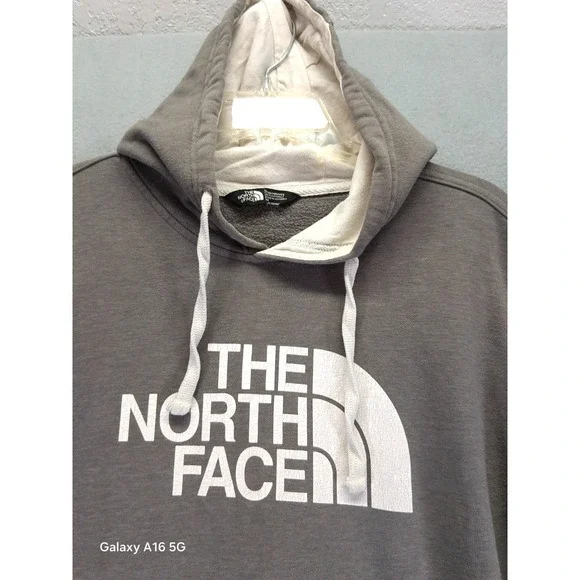 The‎ North Face Mens Size Large Hoodie Pullover Gray White Sweatshirt