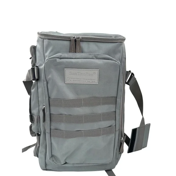SanTiaoRen Gray Tactical Travel Backpack Orange Lining MOLLE Webbing Hiking‎ Bag