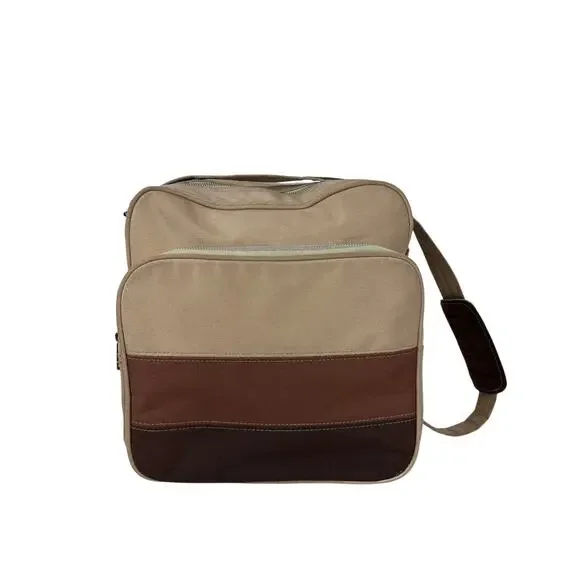 Vintage Striped Canvas Crossbody Bag