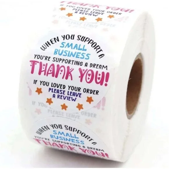 200 thank you for support my small business sticker  1.5 inch