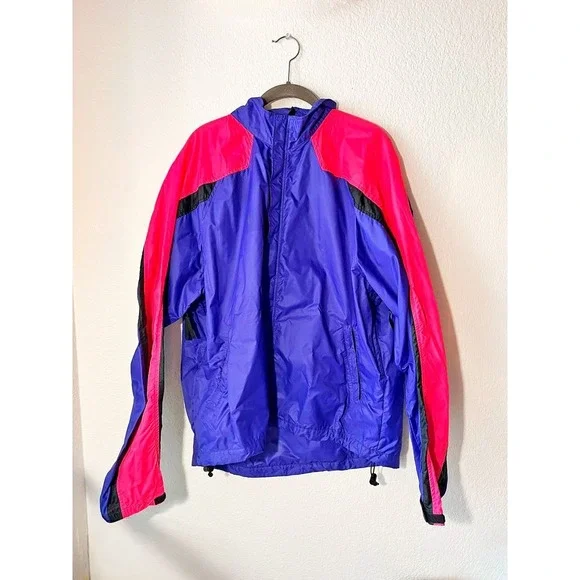 Vintage‎ 90s The North Face Windbreaker Jacket USA Colorblock Purple Pink XL