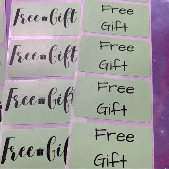 100 free gift stickers 2 designs