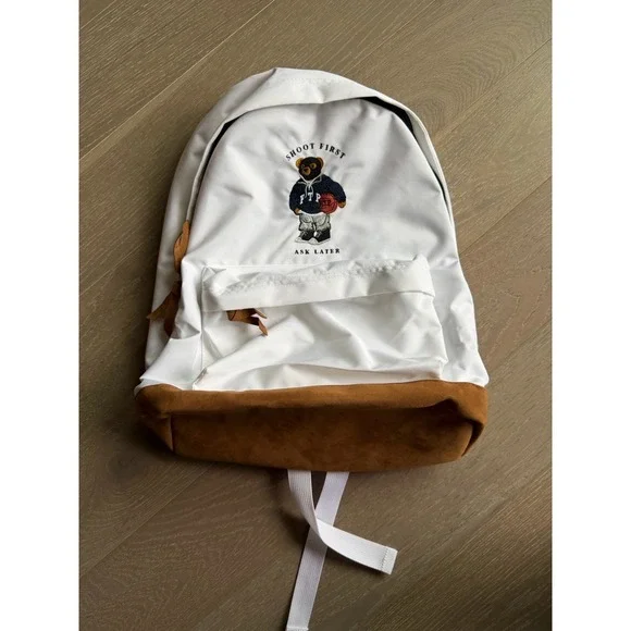 FTP Bear Backpack White F*ck The Population BRAND NEW ✅❤️ SHIPS ASAP Streetwear