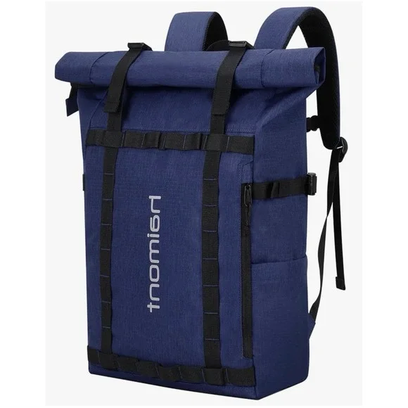 Haimont Roll Top Laptop Backpack 20L Water Resistance Travel Casual Navy Blue