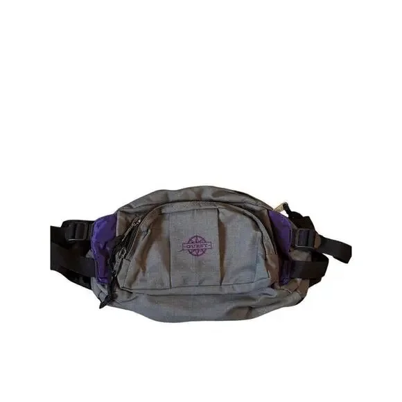 Quest Fanny Pack Hiking Waist Bag Gray Purple with Interior Pockets