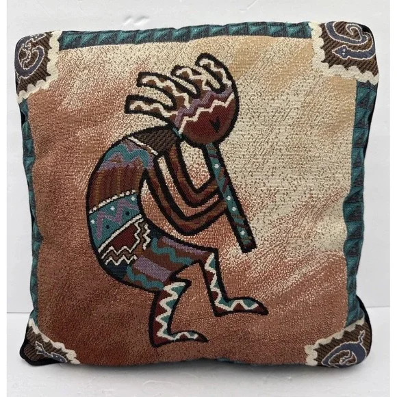 Kokopelli Pillow Southwest Flute Player Dancer Throw Toss Native 15