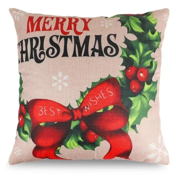 2/$12 💥🆕 Merry Christmas Best Wishes Sofa Bed Accent Pillow Cover | 1379