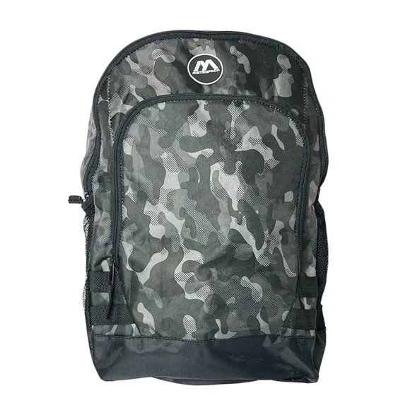 Metropack Black Gray Camo Zip‎ And Mesh Side Pockets 17