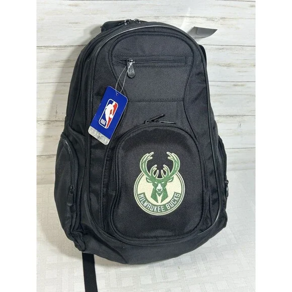 NEW! MOJO Milwaukee Bucks NBA Basketball Laptop Black Backpack Bag School Hiking