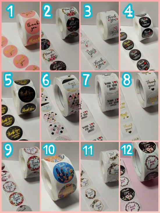 500 Thank You Sticker Roll Size 1 Inch