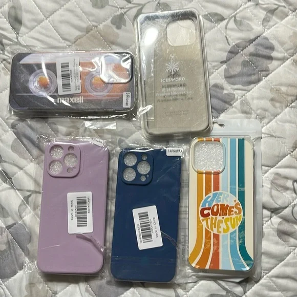 New set/5 silicone phone cases for iPhone 14 pro max