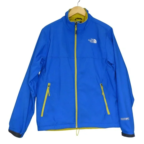 The‎ North Face Windstopper Softshell Jacket Blue Full Zip Fleece Lined Large