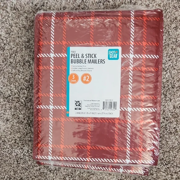 15 Plaid Bubble Mailers 8.5