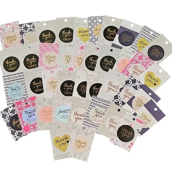 40 Assorted Cardstock Thank You Gift Tags Nautical Theme Party Favors