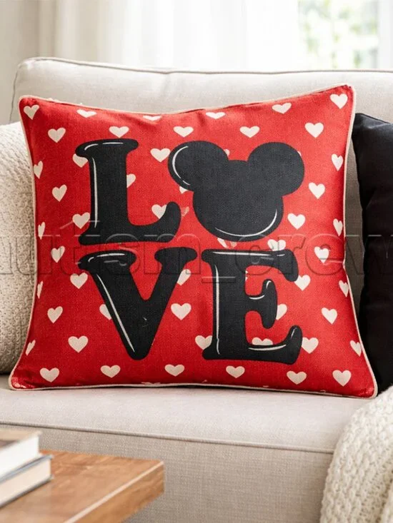 2/$12 💥🆕 Valentine Love Minnie Mouse Sofa/Couch Accent Pillow Zip Cover | 1394