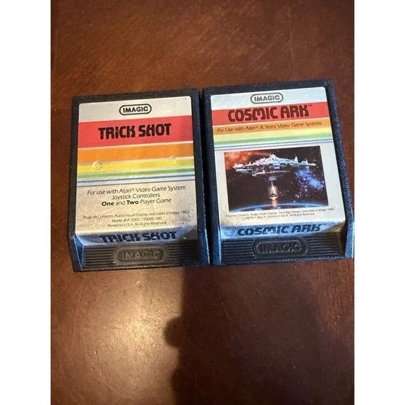 Vtg Atari Imagic Cosmic Ark Trick Shot Game Lot Cartridge Tested‎