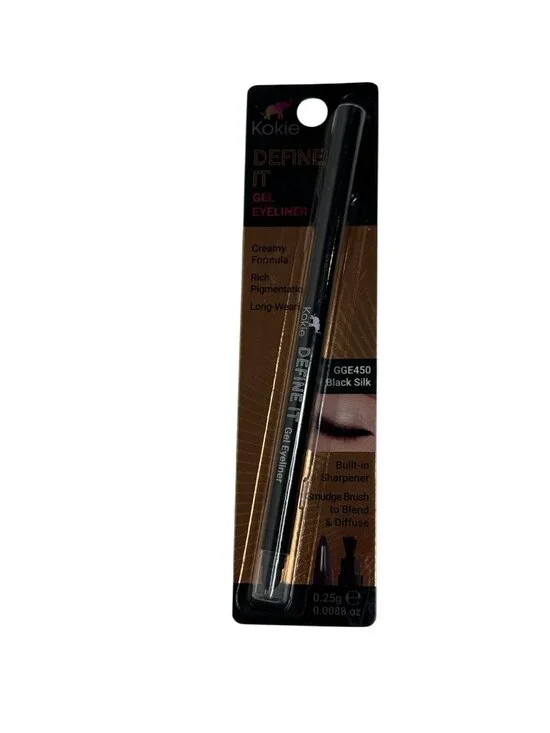 Kokie Define It Gel Eyeliner Black Silk Waterproof Smudge Proof Retractable