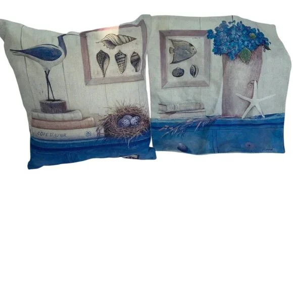 Beachy Sea Ocean themed one pillow one corresponding pillow cover NEW