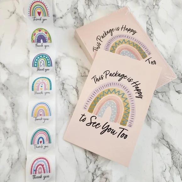 550 Pack Thank you Cards Rainbows Insert Cards 4x6