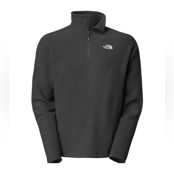 North Face Textured Gridded Fleece 1/4 Zip Pullover Sweatshirt Size Small Hiking