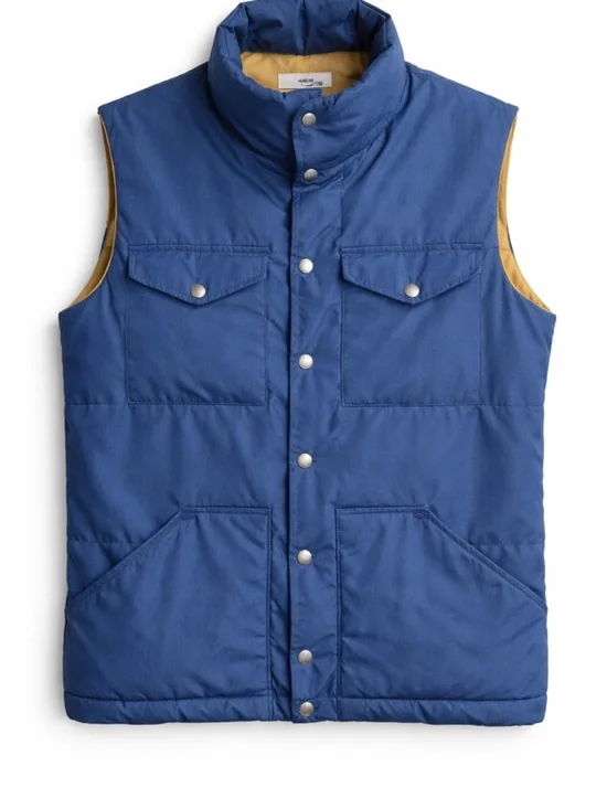 Rare Vintage 70s The North Face Brown Label Down Vest XS Blue