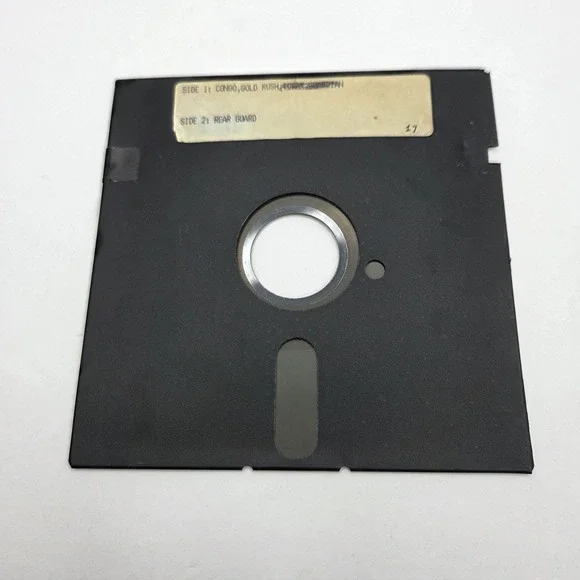 Vintage Arcade Game 5.25 Floppy Disk Congo Gold Rush / Rear Guard Untested