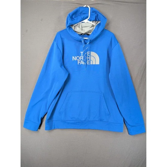 The North Face Mens Blue Logo Pullover Hoodie Sweatshirt XL