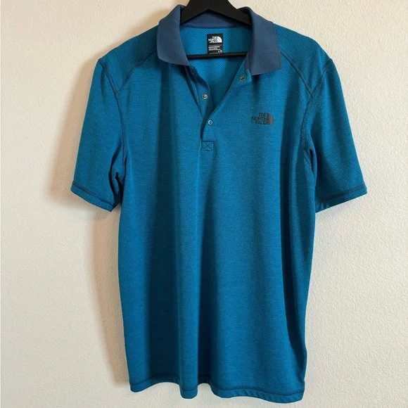 THE NORTH FACE Short Sleeve FlashDry Polo Men's Large Blue