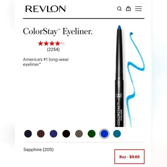 💕 $6 Bundled Revlon ColorStay Eyeliner In Sapphire 205