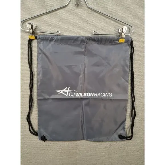 CJ Wilson Racing Backpack Cinch Sack Gray -0224